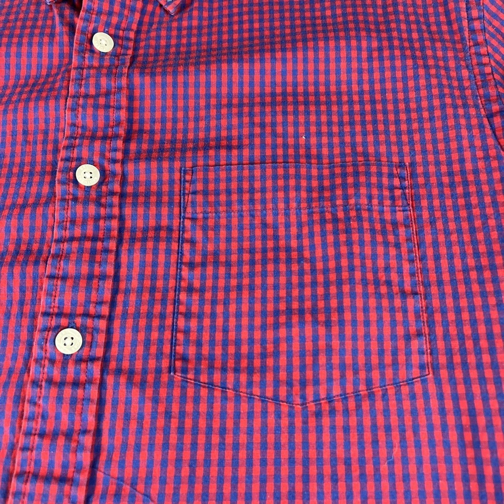 Brooks Brothers Mens Sz Large Red/Blue Fleece Plaid Button Down Casual Shirt - Picture 4 of 8